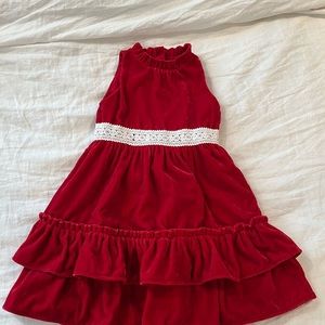 Janie and jack red velvet girls dress
